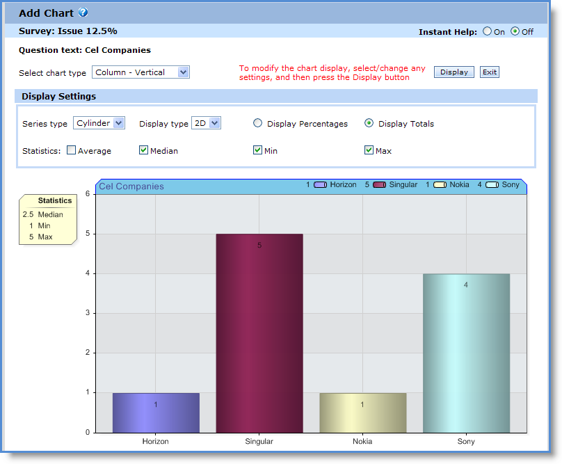 Graph Settings Example Analyzing your data and creating reports